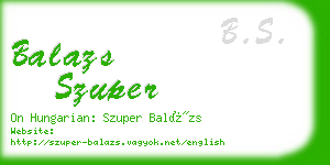 balazs szuper business card